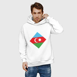 Толстовка оверсайз мужская Flag Azerbaijan, цвет: белый — фото 2