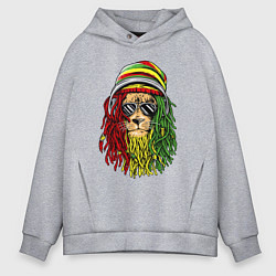 Толстовка оверсайз мужская Rasta lioN, цвет: меланж