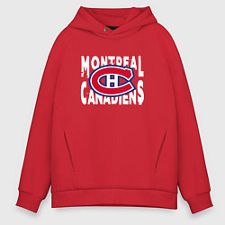 Толстовка оверсайз мужская Монреаль Канадиенс, Montreal Canadiens, цвет: красный