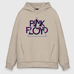 Толстовка оверсайз мужская PINK FLOYD ПИНК ФЛОЙД ГЛИТЧ, цвет: миндальный
