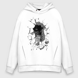 Толстовка оверсайз мужская Skull inside, цвет: белый