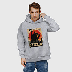 Толстовка оверсайз мужская Котзилла 0001, цвет: меланж — фото 2