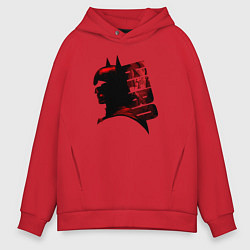Толстовка оверсайз мужская Batman Hero silhouette, цвет: красный