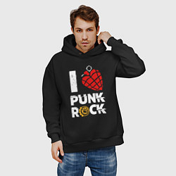 Толстовка оверсайз мужская I LOVE PUNK ROCK, цвет: черный — фото 2