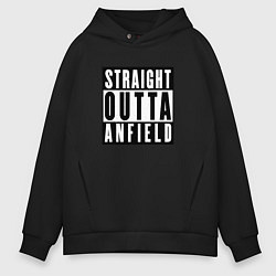 Толстовка оверсайз мужская Liverpool Straight Outta Anfield Ливерпуль, цвет: черный