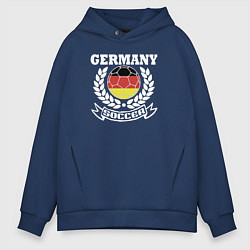 Толстовка оверсайз мужская Футбол Германия, цвет: тёмно-синий