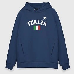 Толстовка оверсайз мужская Футбол Италия, цвет: тёмно-синий