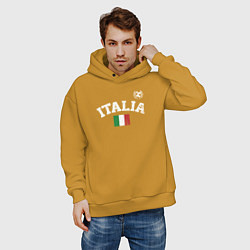 Толстовка оверсайз мужская Футбол Италия, цвет: горчичный — фото 2