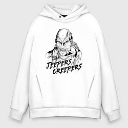 Толстовка оверсайз мужская Line Jeepers Creepers, цвет: белый