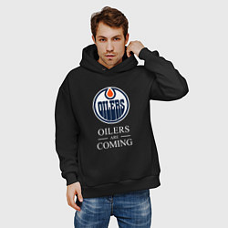 Толстовка оверсайз мужская Edmonton Oilers are coming Эдмонтон Ойлерз, цвет: черный — фото 2