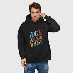 Толстовка оверсайз мужская Ace Ace Baby, цвет: черный — фото 2