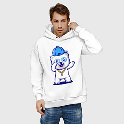 Толстовка оверсайз мужская Cool panda Dab, цвет: белый — фото 2