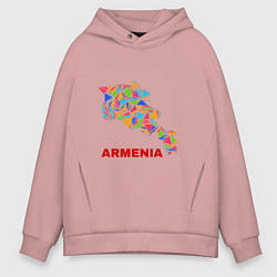 Толстовка оверсайз мужская Armenian Color, цвет: пыльно-розовый