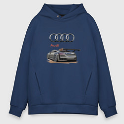 Толстовка оверсайз мужская Audi Racing team, цвет: тёмно-синий