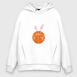 Толстовка оверсайз мужская Basketball Bunny, цвет: белый