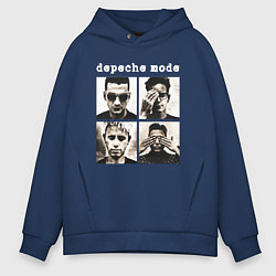 Толстовка оверсайз мужская DEPECHE MODE ДЕПЕШ МОД, цвет: тёмно-синий