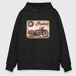 Толстовка оверсайз мужская Indian motorcycle 1901, цвет: черный