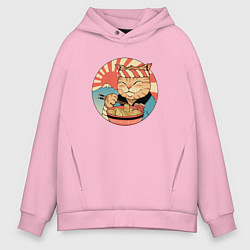 Толстовка оверсайз мужская Catana Ramen, цвет: светло-розовый