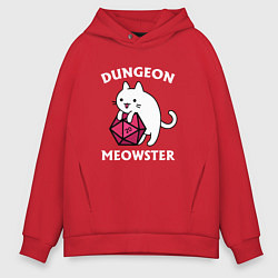Толстовка оверсайз мужская Dungeon Meowster, цвет: красный