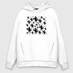 Толстовка оверсайз мужская Много Волков, цвет: белый