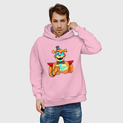 Толстовка оверсайз мужская Five Nights at Freddys: Security Breach - Глэмрок, цвет: светло-розовый — фото 2