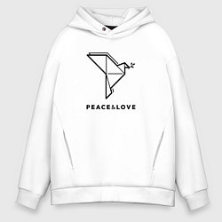 Толстовка оверсайз мужская Мирный голубь, цвет: белый