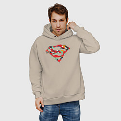 Толстовка оверсайз мужская Logo Superman, цвет: миндальный — фото 2
