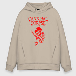 Толстовка оверсайз мужская Cannibal corpse труп каннибала, цвет: миндальный