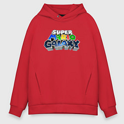 Толстовка оверсайз мужская Super Mario Galaxy logo, цвет: красный