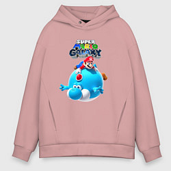 Толстовка оверсайз мужская Super Mario Galaxy Nintendo, цвет: пыльно-розовый