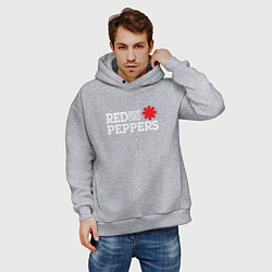 Толстовка оверсайз мужская RHCP Logo Red Hot Chili Peppers, цвет: меланж — фото 2