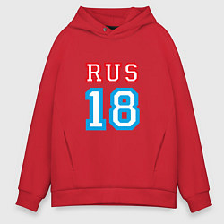 Толстовка оверсайз мужская RUS 18, цвет: красный