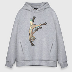 Толстовка оверсайз мужская Котяра акробат Acrobat cat, цвет: меланж
