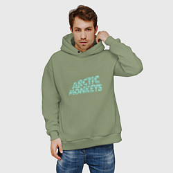 Толстовка оверсайз мужская Надпись Arctic Monkeys, цвет: авокадо — фото 2