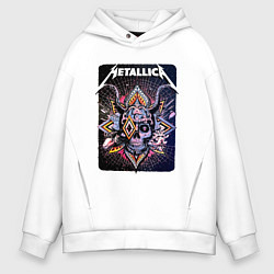 Толстовка оверсайз мужская Metallica Playbill Art skull, цвет: белый