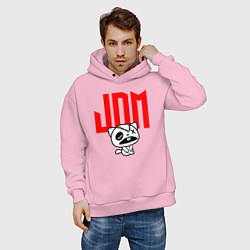 Толстовка оверсайз мужская JDM Kitten-Zombie Japan, цвет: светло-розовый — фото 2