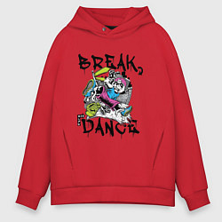 Толстовка оверсайз мужская Погружение в Брейк Данс, цвет: красный