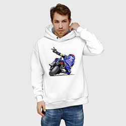 Толстовка оверсайз мужская Yamaha racing team Racer, цвет: белый — фото 2