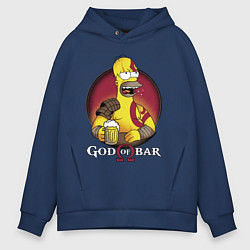 Толстовка оверсайз мужская Homer god of bar, цвет: тёмно-синий