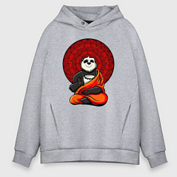 Толстовка оверсайз мужская Медитация панды Дзен, цвет: меланж