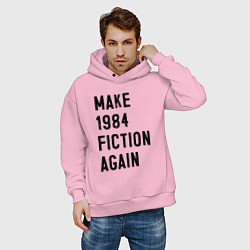 Толстовка оверсайз мужская Сделайте 1984 снова литературой, цвет: светло-розовый — фото 2