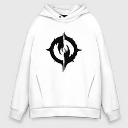 Толстовка оверсайз мужская Chaoseum Black Logo, цвет: белый