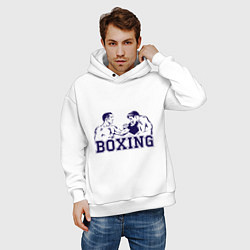 Толстовка оверсайз мужская Бокс Boxing is cool, цвет: белый — фото 2