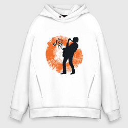 Толстовка оверсайз мужская Jazz Fan, цвет: белый