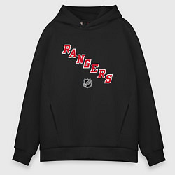 Толстовка оверсайз мужская New York Rangers NHL, цвет: черный