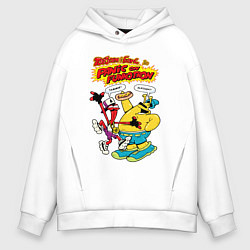 Толстовка оверсайз мужская ToeJam & Earl, цвет: белый