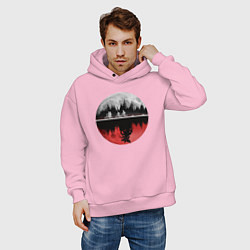 Толстовка оверсайз мужская Stranger Things Moon, цвет: светло-розовый — фото 2