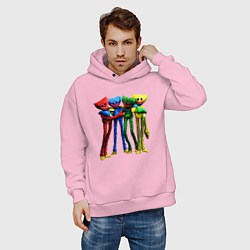 Толстовка оверсайз мужская GAME POPPY PLAYTIME Mini Huggies, цвет: светло-розовый — фото 2