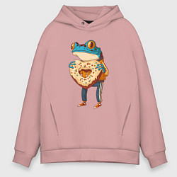 Толстовка оверсайз мужская Пряничная лягушка, цвет: пыльно-розовый