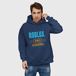 Толстовка оверсайз мужская Игра Roblox PRO Gaming, цвет: тёмно-синий — фото 2